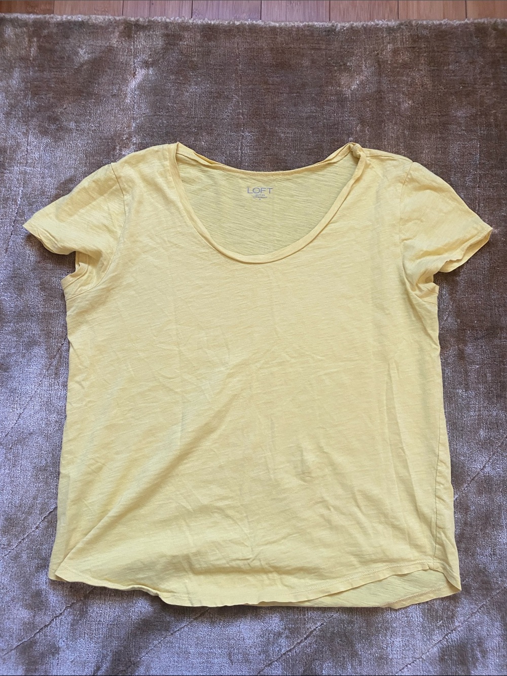 LOFT Short Sleeve Scoop Neck Tee in Yellow